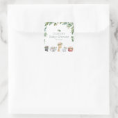 水の色サファリジャングル赤ちゃんシャワーシール スクエアシール (バッグ)