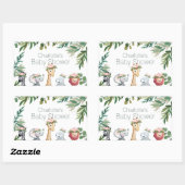 水の色サファリジャングル赤ちゃんシャワーシール 長方形シール (シート)