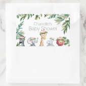 水の色サファリジャングル赤ちゃんシャワーシール 長方形シール (バッグ)