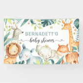 水の色サファリワイルドベビーシャワーバナー 横断幕 (横)