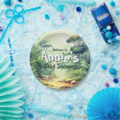 水の色サファリワイルドワンサファリテーマ，ジャングル， ペーパープレート (パーティー)