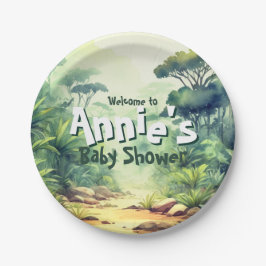 水の色サファリワイルドワンサファリテーマ，ジャングル， ペーパープレート