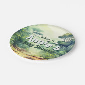 水の色サファリワイルドワンサファリテーマ，ジャングル， ペーパープレート (アングル)