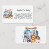 水の色サファリ動物の男の子の赤ちゃんシャワー エンクロージャーカード (正面/裏面)