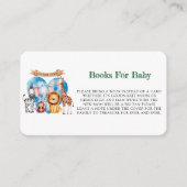 水の色サファリ動物の男の子の赤ちゃんシャワー エンクロージャーカード (正面)