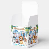 水の色サファリ動物の赤ちゃんシャワー フェイバーボックス (オープン)