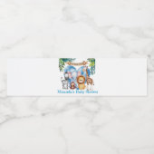 水の色サファリ動物の赤ちゃんシャワー ペットボトルラベル (シングルラベル)