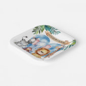 水の色サファリ動物の赤ちゃんシャワー ペーパープレート (傾斜あり)