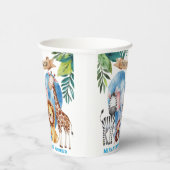 水の色サファリ動物の赤ちゃんシャワー 紙コップ (右)