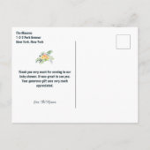 水の色サファリ動物ベビーシャワーありがとう ポストカード (裏面)