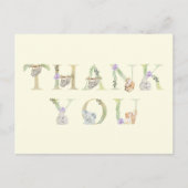 水の色サファリ動物ベビーシャワーありがとう ポストカード (正面)