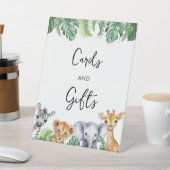 水の色サファリ赤ちゃんシャワーカード&ギフト 台座サイン (インサイチュ)