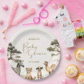 水の色サファリ野生動物のベビーシャワー ペーパープレート (パーティー)