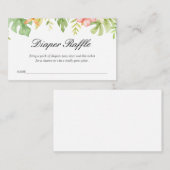 水の色サファリ |赤ちゃんシャワーおむつラッフル エンクロージャーカード (正面/裏面)