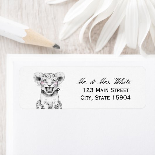 水の色サファリ |赤ちゃんシャワーのアドレス ラベル (インサイチュ)