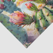 水の色サボテンと鮮やか砂漠の花 薄葉紙 (詳細)