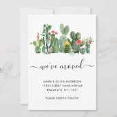 水の色サボテン引っ越しました新しいホームムービング 案内状 (正面)