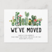 水の色サボテン引っ越しました新しい家かわいい動き 案内ポストカード (正面)