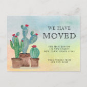 水の色サボテン我々は新しい家を移動した 案内ポストカード (正面)