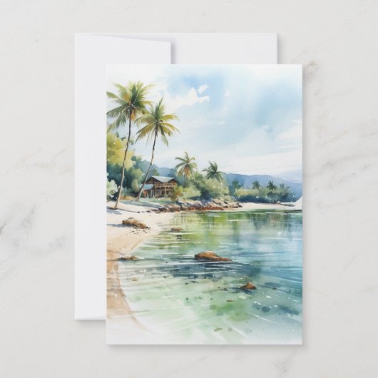 水の色サマナペニンシュラデスティネーションウェディング 出欠カード (裏面)