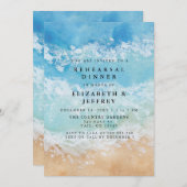 水の色サマーシービーチリハーサルディナー 招待状 (正面/裏面)