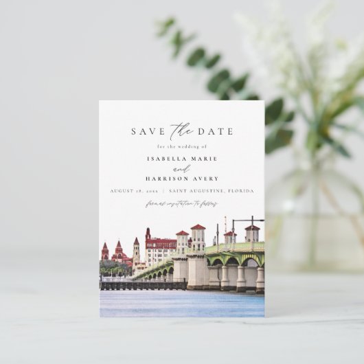 水の色サンオーガスティンフロリダスカイラインビーチ ポストカード (スタンド正面)