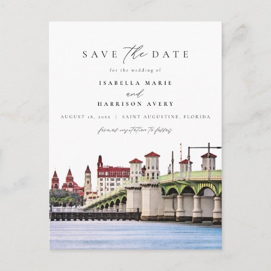 水の色サンオーガスティンフロリダスカイラインビーチ ポストカード (正面)