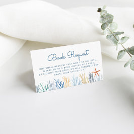 水の色サンゴ赤ちゃんシャワーブックリクエスト エンクロージャーカード