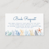 水の色サンゴ赤ちゃんシャワーブックリクエスト エンクロージャーカード (正面)