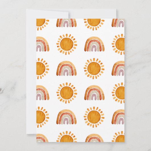 水の色サンシャインベビーシャワーありがとう サンキューカード (裏面)