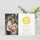 水の色サンシャインベビーシャワー写真ダウンロード 招待状 (スタンド正面)