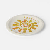 水の色サンシャインレイぼうベビーシャワー ペーパープレート (アングル)