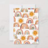 水の色サンシャインレインボーありがとう赤ちゃんシャワー サンキューカード (裏面)