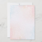 水の色サンタとクリスマスツリーとギフト 招待状 (裏面)