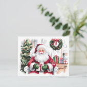 水の色サンタクロース贈り物、クリスマスツリー シーズンカード (スタンド正面)