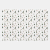 水の色サンタドッグパピークリスマスツリークリスマス ラッピングペーパーシート (正面2)