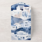 水の色サントリーニデスティネーションウェディング オールインワン招待状 (外側)