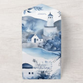 水の色サントリーニデスティネーションウェディング オールインワン招待状 (外側)