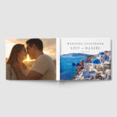 水の色サントリーニ結婚ギリシャの写真 ゲストブック (全面)