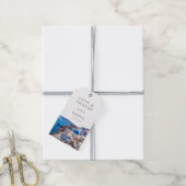 水の色サントリーニ結婚ギリシャ感謝 ギフトタグ (より糸付き)