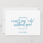 水の色サンド&海あなたは私のメイド・オブ・オーナー(花嫁付き添い人) 招待状 (裏面)