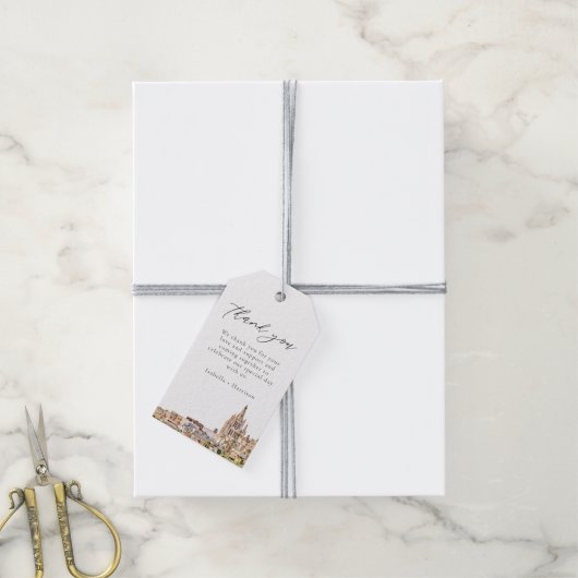 水の色サンミゲルメキシコスカイラインありがとう ギフトタグ (より糸付き)