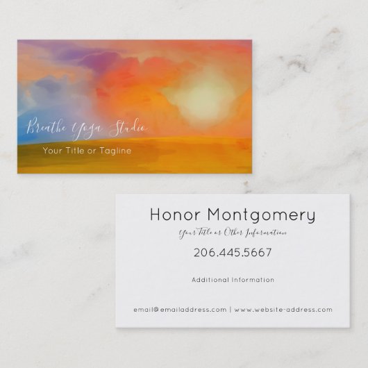 水の色サンライズオーバーゴールデンフィールド 名刺 (正面/裏面)