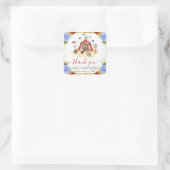 水の色サーカス動物のフローラ赤ちゃんシャワー スクエアシール (バッグ)