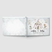 水の色サーカス動物ベビーシャワー ゲストブック (全面)