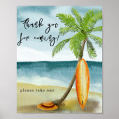 水の色サーフビーチ – ありがとうござ来う ポスター (正面)