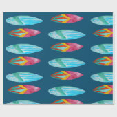 水の色サーフボードパターン ラッピングペーパー (フラット)