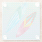 水の色サーフボード ガラスコースター (裏面)