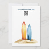 水の色サーフ結婚ボード 招待状 (裏面)