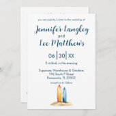 水の色サーフ結婚ボード 招待状 (正面/裏面)